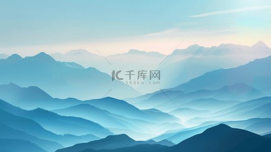 新疆景色背景图片_蓝色梦幻山脉山峰风景风光的背景