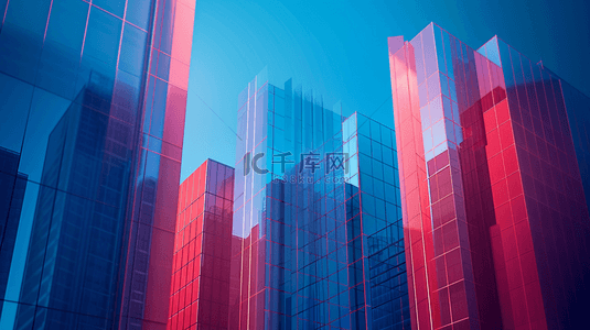 仰视城市高楼建筑风格设计广告的背景