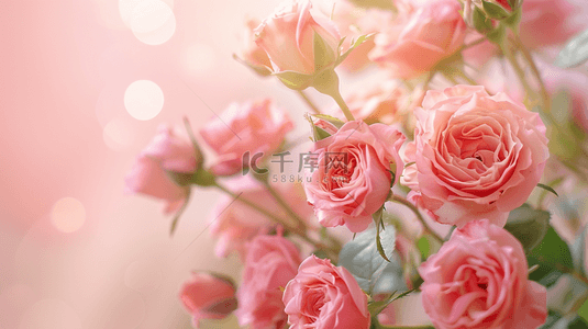 户外阳光下粉色花朵花束景色的背景