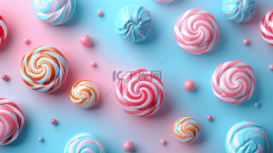 粉色场景圆球棒棒糖甜品的背景