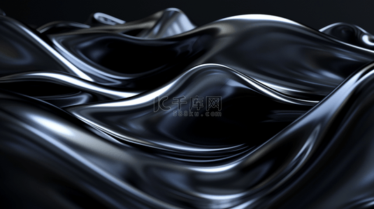 黑色流光背景图片_黑色商务流线流面纹理空间的抽象商务背景