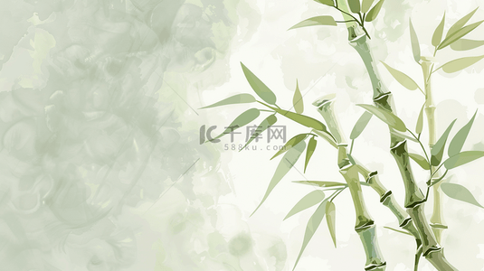 中式文艺艺术风格竹子竹林树叶的背景