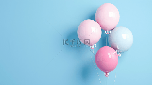 粉色空间礼物惊喜气球的背景