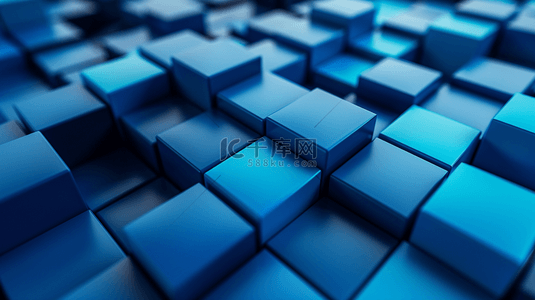 蓝色设计方块风格空间抽象商务的背景