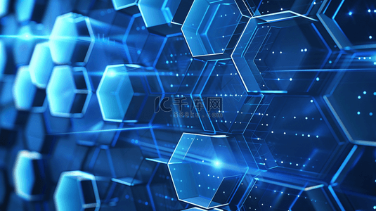 网络科技名片背景图片_蓝色科技菱形形状纹理网状空间的商务背景