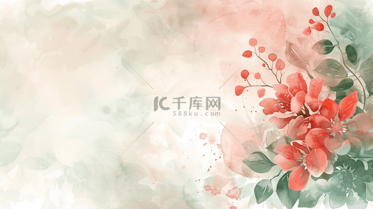 中式背景设计背景图片_中式国画艺术绘画风格树枝花朵的背景