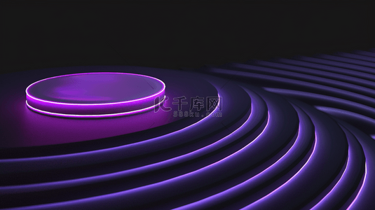 魔方造型背景图片_紫色空间线条纹理设计风格造型商务背景