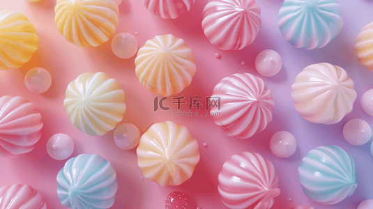 粉色甜品背景背景图片_粉色场景圆球棒棒糖甜品的背景
