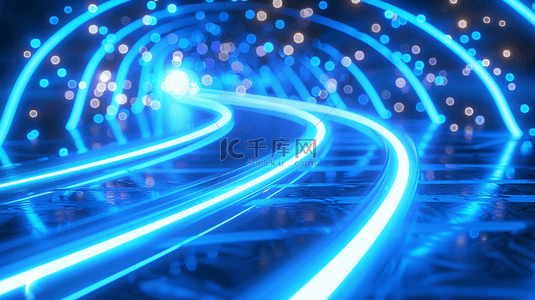 高速背景图片_高速道路上蓝色光线星光闪耀聚集的背景