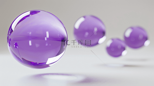 紫色水晶背景图片_简约空间紫色水晶玻璃球的背景