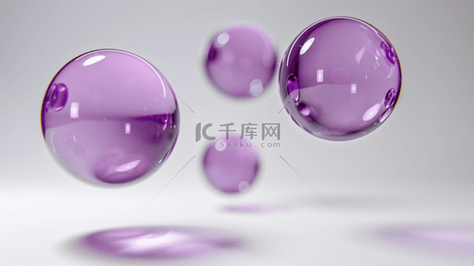 简约空间紫色水晶玻璃球的背景