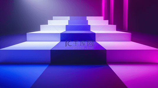 台阶背景图片_紫色设计风格空间台阶走廊展示商务背景