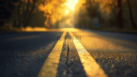 马路背景图片_秋季阳光照射下的森林公路背景