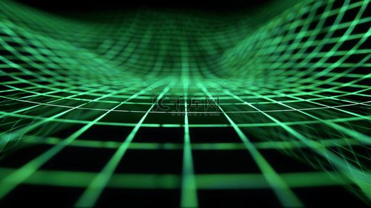 黑色商务科技背景图片_科技黑色场景绿色网状线条纹理空间的背景