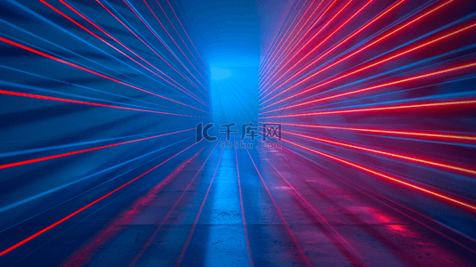 红蓝色商务背景图片_红蓝色科技光线光感汇聚聚焦隧道的商务背景