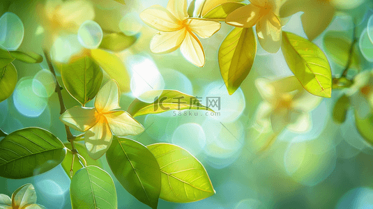 的公园背景图片_夏天阳光照射下花草树叶花朵的背景