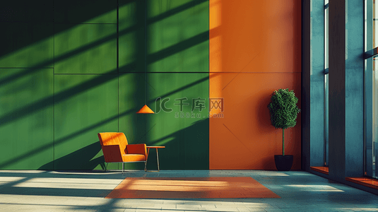 公司室内设计背景图片_现代化公司里彩色家具室内设计背景