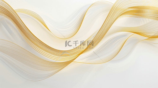 白色空间线条背景图片_白色空间金色线条艺术风格抽象商务的背景