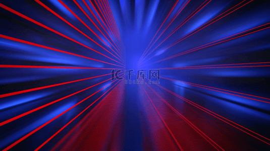 红背景空间背景图片_红蓝色科技光线光感汇聚聚焦隧道的商务背景