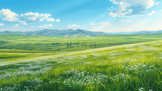 草坪背景图片_夏季清爽户外自然风景草坪草地的背景
