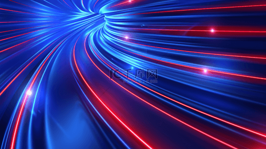 岗位红线背景图片_红蓝色科技光线光感汇聚聚焦隧道的商务背景
