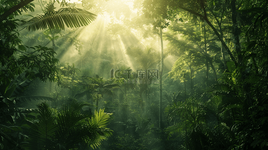 原始背景图片_天气阳光照射到原始森林树木上背景