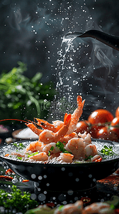 江湖小龙虾背景图片_夏天夜市美食美味麻辣小龙虾背景图片