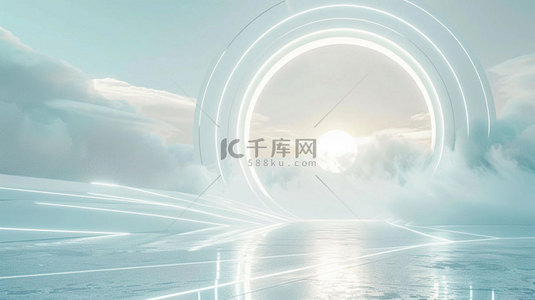 中国风剪纸素材背景图片_展台空间灯光合成创意素材背景