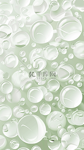 晶莹透明水珠背景图片_618夏天草绿色补水妆品水分子水珠图片