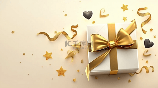 金色礼物背景背景图片_父亲节促销金色礼物盒背景