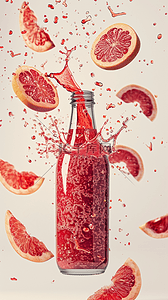 清凉夏天果汁背景图片_夏日冷饮清凉饮品草莓西瓜饮料果汁设计