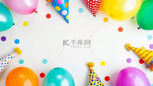欢庆六一儿童节彩色气球彩纸背景