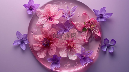 花卉植物彩色合成创意素材背景