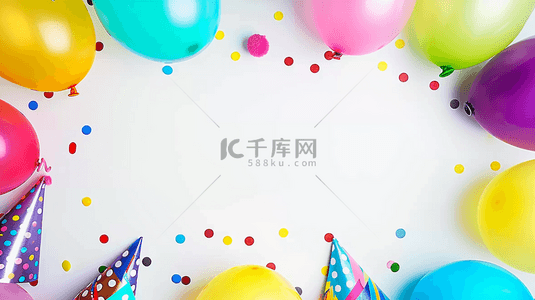 欢庆气球背景图片_欢庆六一儿童节彩色气球彩纸背景
