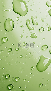 水滴气泡水珠背景图片_618夏天草绿色补水妆品水分子水珠背景图