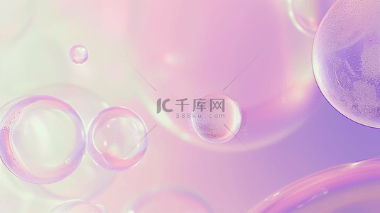 清凉的夏天背景图片_618夏天粉紫色补水妆品水分子水珠图片