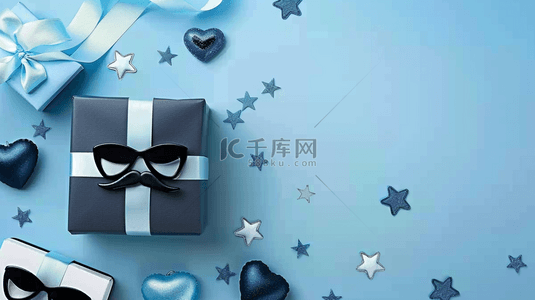 蓝色父亲节促销爱心礼物盒10设计图