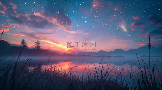 夜空背景素材背景图片_夜空风景雪山合成创意素材背景
