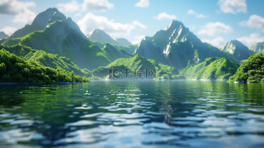 西双版纳风景背景图片_山水风景绿色合成创意素材背景