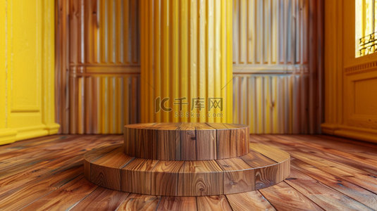 空间木框木块合成创意素材背景