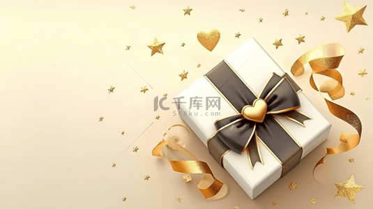 金色礼物背景背景图片_父亲节促销金色礼物盒背景图片
