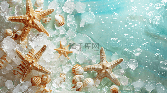 简化海星背景图片_清凉夏日海星海滩海岸海边背景