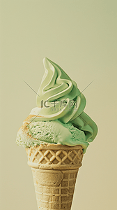 夏日清凉饮品抹茶味冰淇淋图片