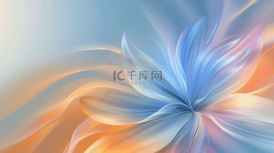 花瓣蓝色背景图片_夏日抽象透明玻璃质感花瓣纹理光影背景素材