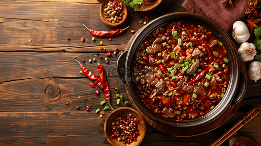 香辣芝麻干锅牛蛙背景图片_美味美食香辣川菜麻辣香锅背景5