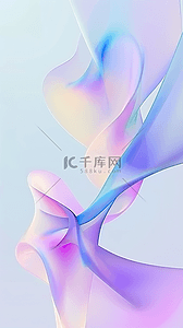 抽象流体几何背景图片_炫彩透明流体玻璃丝带背景