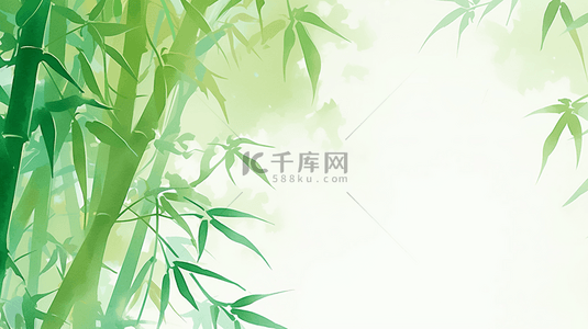 竹叶背景图片_国风端午节绿色竹叶背景