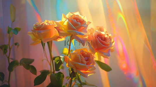 花卉植物彩色合成创意素材背景