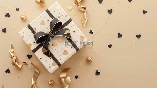 金色礼物背景背景图片_父亲节促销金色礼物盒背景图