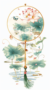 中式古风传统工艺品团扇宫扇17背景图片